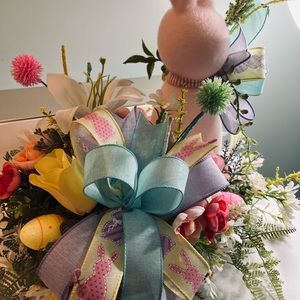 Flocked Easter bunny centerpiece